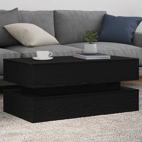  Klub stolić s LED svjetlima crni hrast 90x50x40 cm Cijene