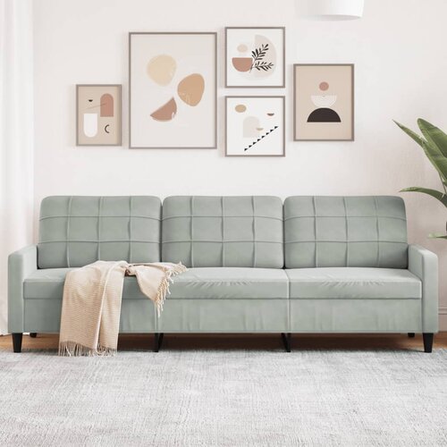 vidaXL Trosjed svjetlosivi 210 cm baršunasti Cijene