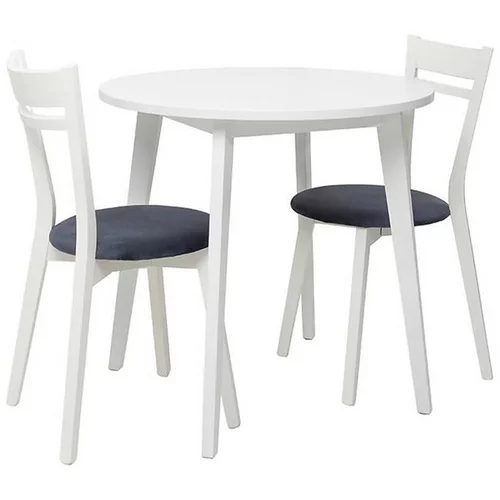 Black Red White Komplet mize in stolov Keita - Bela/temno siva