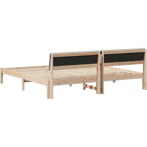  Okvir kreveta s uzglavljem Smeđa i svijetlo siva 200 x 200 cm Slike