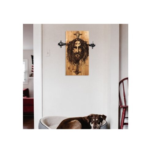WALLXPERT Zidna dekoracija Isus, 48 ​​x 57,5 ​​cm, Crna Cijene