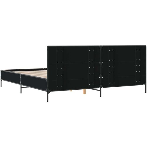 Okvir za krevet crni 200 x 200 cm konstruirano drvo i metal Slike