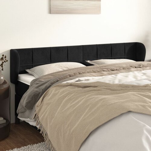 vidaXL Uzglavlje s ušima crno 203x23x78/88 cm baršunasto Cene