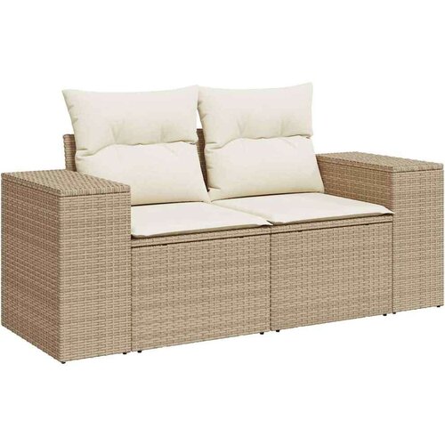 VidaXL 8-dijelni set vrtnih sofa od poliratana s jastucima bež Slike