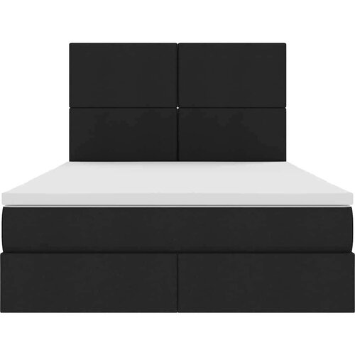 Krevet S LED lampica s uzglavljem Crna 140 x 190 cm tkanina Slike