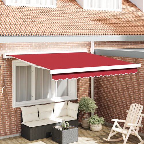 VidaXL Ročna retraktibilna tenda rdeča 300x250 cm, Zamenjava platna za 3x2.5 m okvir rdeča Slike
