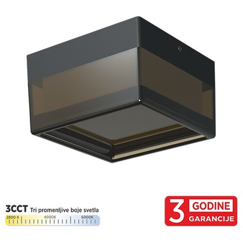Mitea Lighting led plafonjera crna 9W 3CCT dip switch 2800/4000/6000K IP65 M205751 Cene