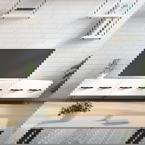 The Living Store TV omarica bela 150x36x30 cm inženirski les - TV Omarica, (21624875) Cene