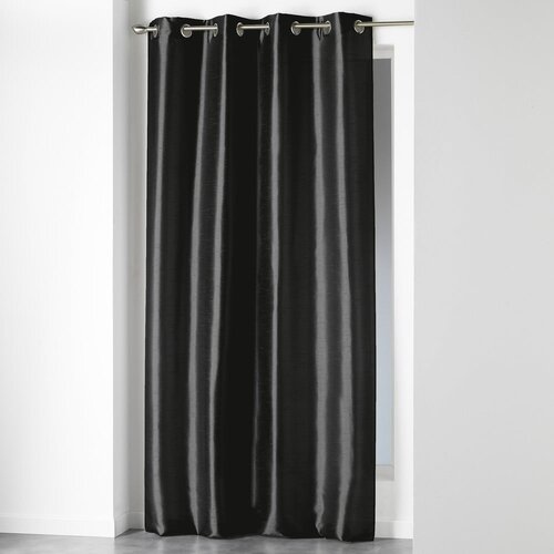 Douceur d int&amp;eacute;rieur Črna zavesa iz mikrosatena 140x240 cm Shana &amp;ndash; Slike
