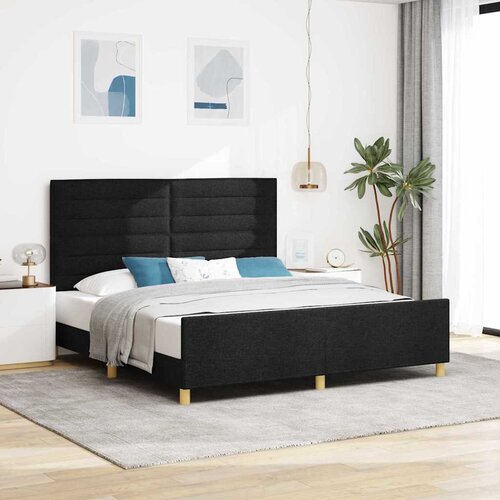  Krevetna konstrukcija s uzglavljem Crna 180 x 200 cm tkanina Cijene
