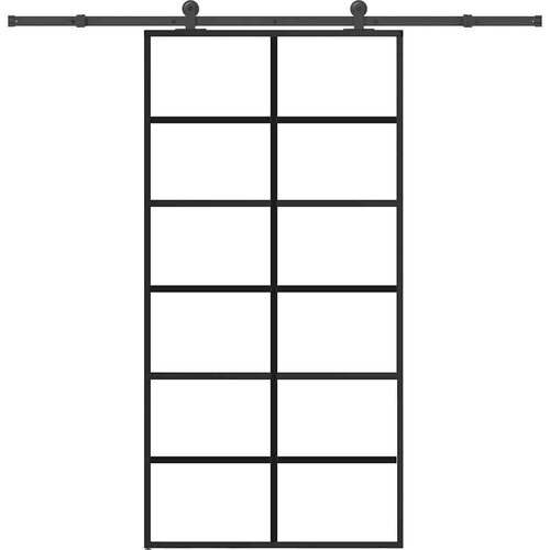  Drsna vrata z opremo ESG steklo in aluminij 102x205 cm, (22058070) Cene