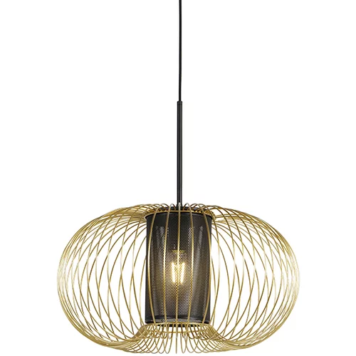 QAZQA Dizajn viseča svetilka zlata s črno 50 cm - Marnie