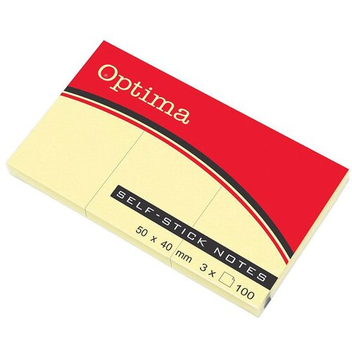 Optima Blok samolepilnih lističev, 50 x 40, 100 listov, 3/1, rumen Cene