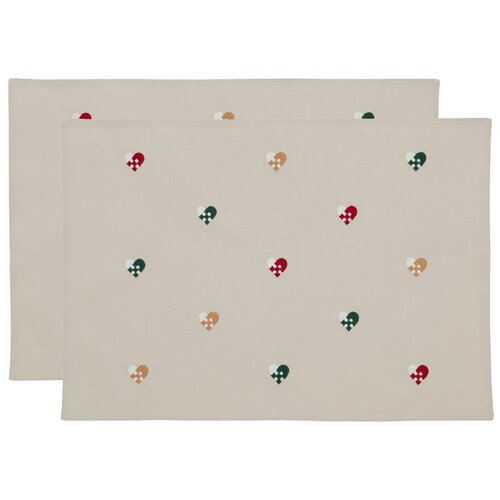 Södahl Tekstilni pogrinjki v kompletu 2 ks 33x48 cm Hearts Embloidery – Cene