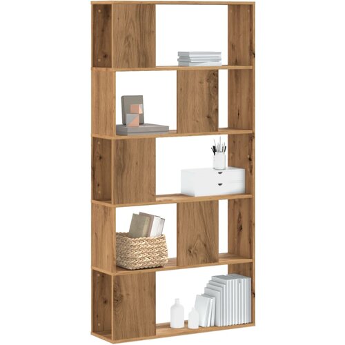 Furnova Knjižna omara 5-nadstropna hrast 80,5x23,5x162,5 cm inž. les, (21932367) Cene