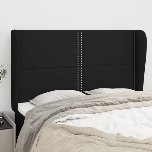  Uzglavlje s u&scaron;ima crno 147x23x118/128 cm od tkanine Cijene