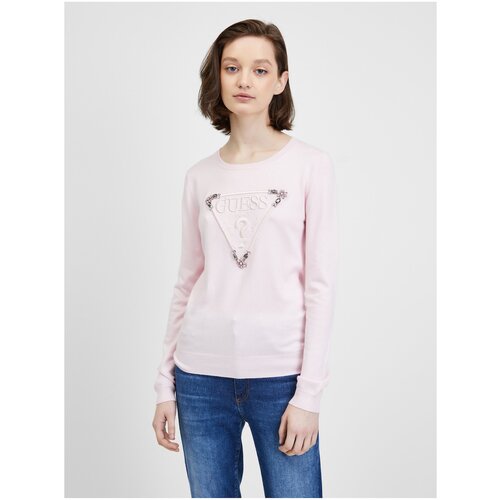 Guess Light Pink Women's Sweatshirt Ines - Women Cene