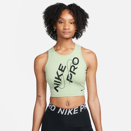 Nike Tank Top Pro Dri-FIT Cropped Honeydew/Black - L, (21582133) Cene