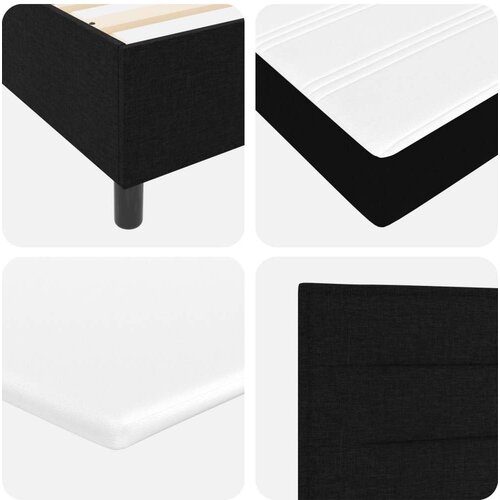 Box Spring krevet s madracem i klupom crni 80x200 cm tkanina Slike