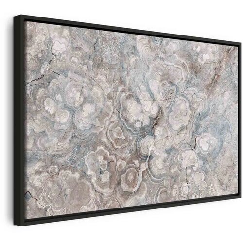  Slika - Marble flowers – natural stone structure in pastel colours 60x40 U crnom drvenom okviru Cene
