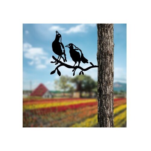 Wallxpert decorative object figura bird on the branch 09 black Slike