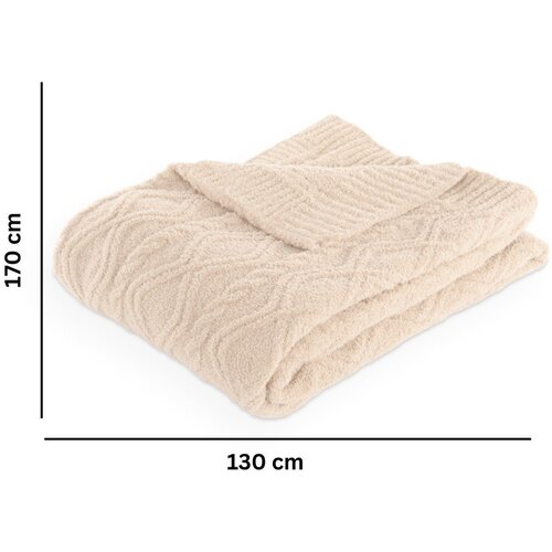 Tiseco Home Studio Deka od mikropli&amp;scaron;a boje slonovače 130x170 cm Aspen &amp;ndash; Slike