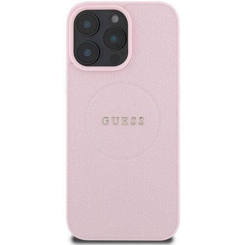 Guess Hrbtni ovitek za iPhone 16 Pro Max z Grainy Tekstura MagSafe, Roza, (21749254) Slike