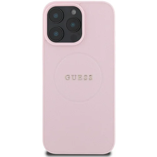 Guess Hrbtni ovitek za iPhone 16 Pro Max z Grainy Tekstura MagSafe, Roza, (21749254)