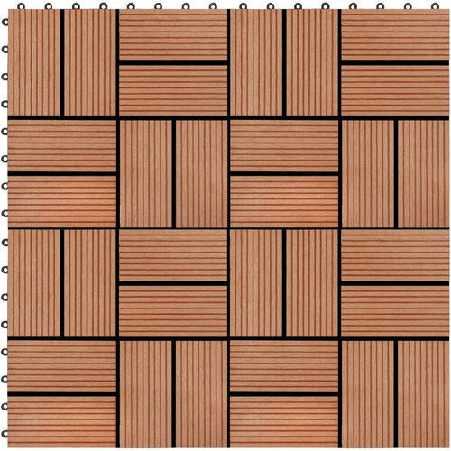 VidaXL pločice za trijem 11 kom WPC 30 x 30 cm 1 m&amp;sup2; boja tikovine Slike