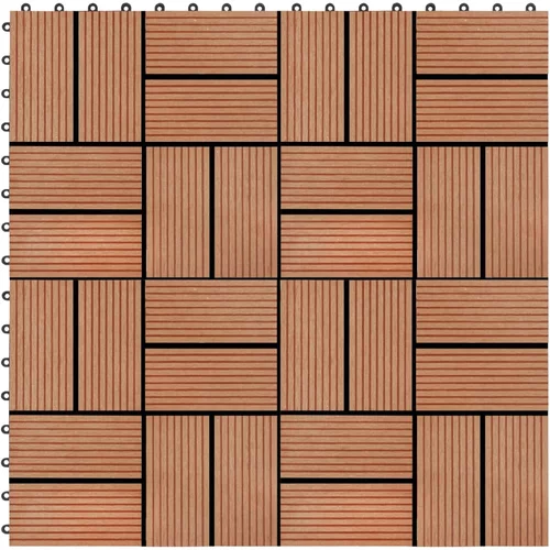 vidaXL Talne plošče 11 kosov WPC 30x30 cm 1 m² barva tikovine, (21144000)