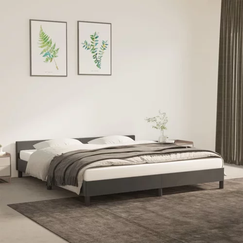 vidaXL Okvir za krevet s uzglavljem tamnosivi 160x200 cm baršunasti