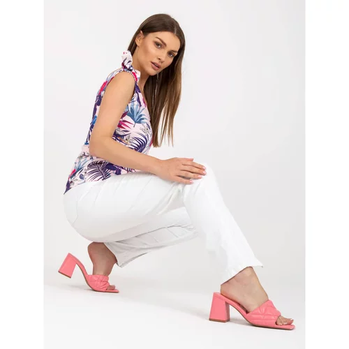 Fashion Hunters Light pink top with summer RUE PARIS print
