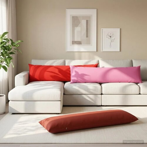  Jastuk s jastukom HEERLEN 2 kom. Crvena Poliester - Crvena 40 x 145 cm 2 Slike