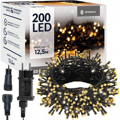 springos BOŽIČNE LUČKE 200 LED ZUNANJA MNOGA SVETLOBNA SVETLOBNA ZAVESA IP44, (21638412) Cene