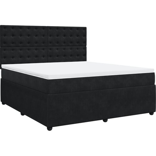 vidaXL Box spring postelja z vzmetnico črna 180x200 cm žamet, (21309928) Cene