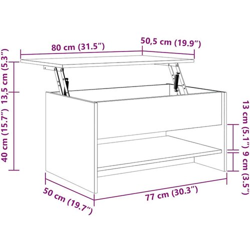VidaXL stolić za kavu boja betona 80x50x40 cm konstruirano drvo Slike