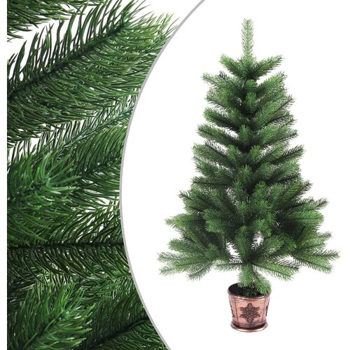 vidaXL Umjetno božićno drvce s realističnim iglicama 65 cm zeleno Cene