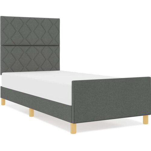 VidaXL Krevetna konstrukcija Tamno siva 90x200 cm Tkanina Slike