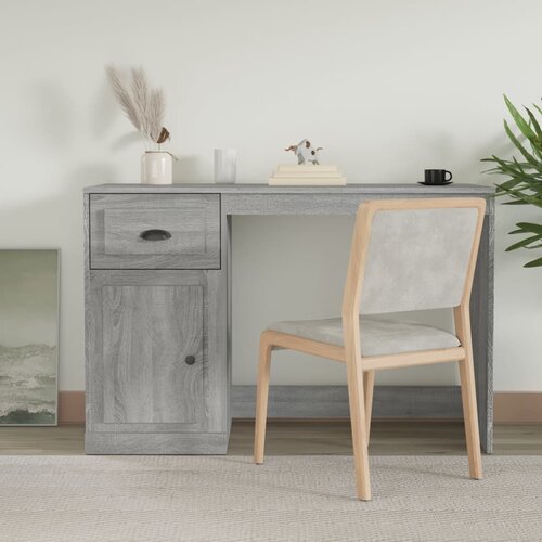 vidaXL Radni stol s ladicom siva boja hrasta 115 x 50 x 75 cm drveni Cijene