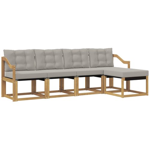 vidaXL Zunanja garnitura za sedenje 5 pcs Bela in svetlo siva, (5000282083) Cene