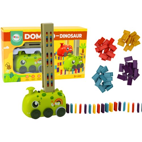  Automobil s dinosaurima na baterije koji slaže &scaron;arene domino kocke u 4 boje blokova Cene