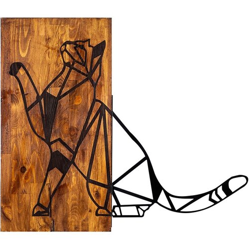 Wallity cat WalnutBlack Decorative Wooden Wall Accessory Slike