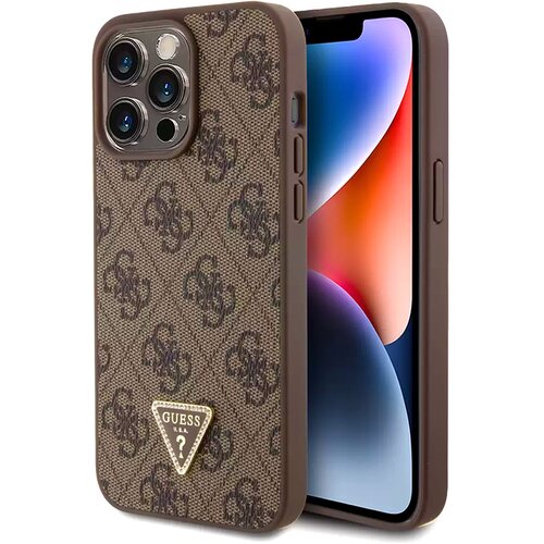 Guess Trdo ohišje za Apple iPhone 15 Pro Max Triangle Strass 4G, Rjava, (21244304) Cene