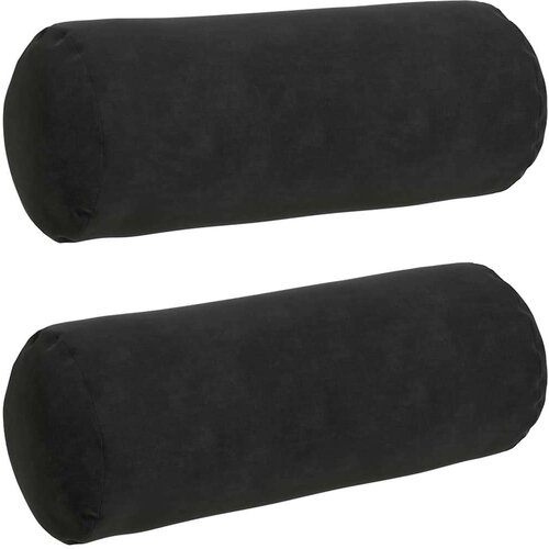 VidaXL valjkasti jastučići 2 pcs crna &amp;Oslash; 15 x 40 cm mikrofiber tkanina Slike
