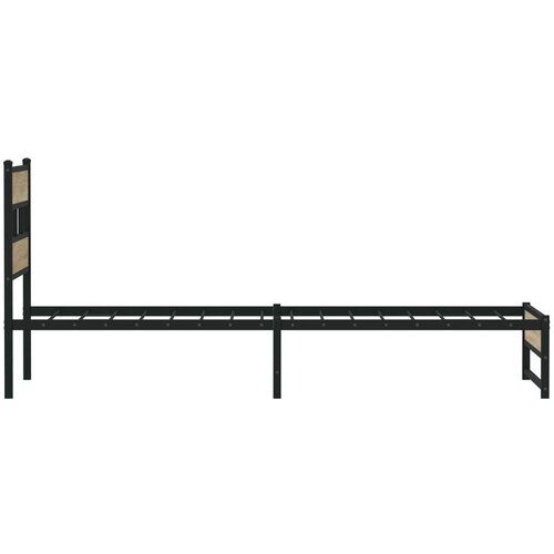 VidaXL Kovinski posteljni okvir brez vzmetnice sonoma hrast 80x200 cm Slike