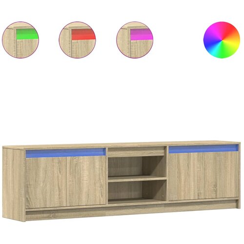 Maison Chic TV omarica - TV stojalo - Televizijska omarica z LED sonoma hrast 180x34x50 cm inženirski les, (21700115) Cene
