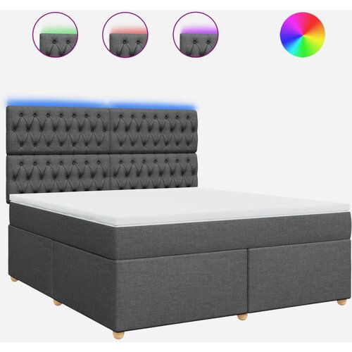 Maison Chic Box spring postelja - Vzmetna postelja z vzmetnico temno siva 180x200 cm blago SL4523, (21901263) Cene