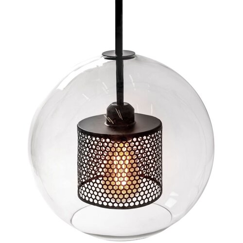 Toolight staklena viseća svjetiljka crna loft APP558-1CP 25cm Slike
