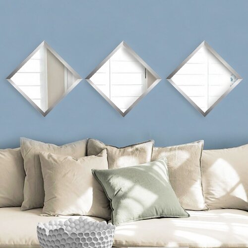 Wallity Set ogledala SETAYNA_051, Srebrna Slike