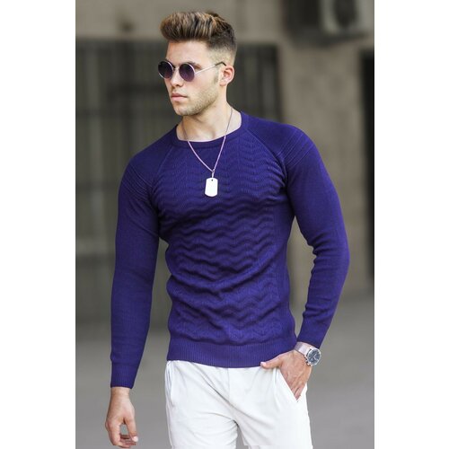 Madmext Men's Navy Blue Sweater 5187 Cene